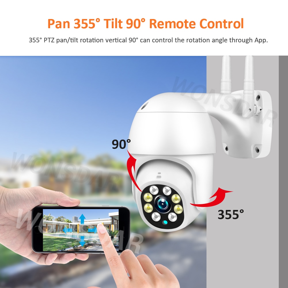 5MP PTZ Wifi IP Camera 1080P Outdoor 4X Digital Zoom AI Human Detect ...