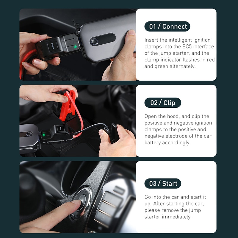 baseus 12000mah car jump starter